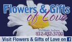 Flowers and Gifts of Love logo.